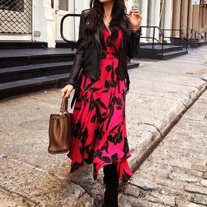 A.L.C. Cora Floral-Print Silk Midi Wrap Dress